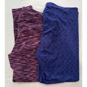 Marc New York Womens Leggings XL Space-Dyed Athleisure Artsy LOT of 2 Pink/Blue